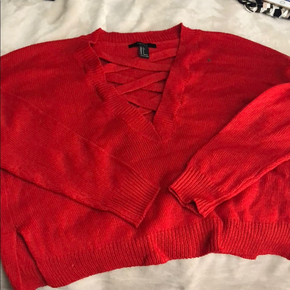 Lace up sweater 🤩